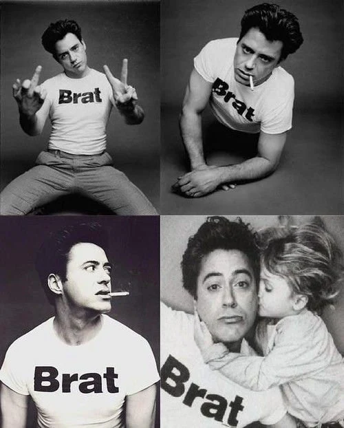 Brat T  shirt worn by Robert Downey Jr