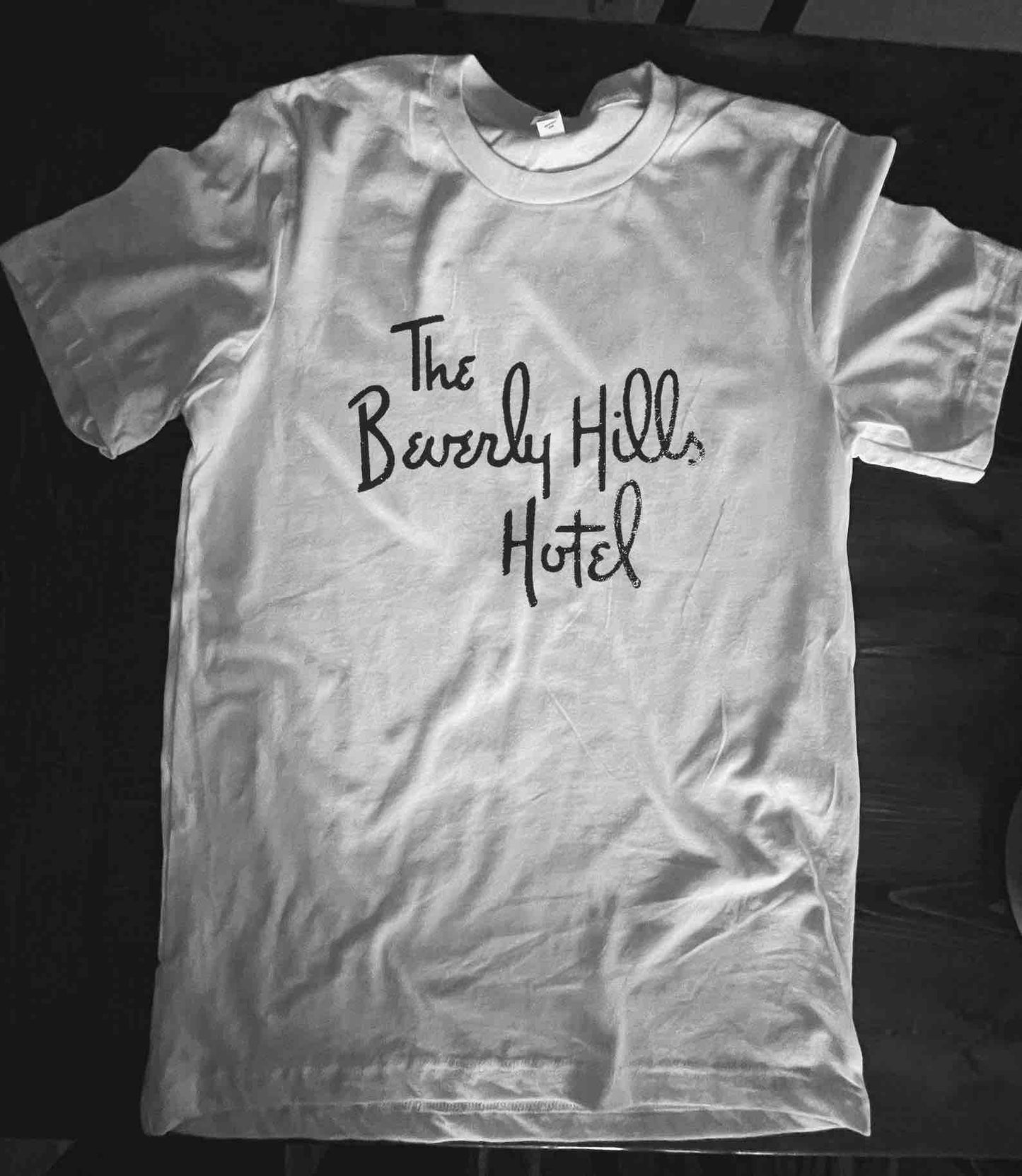 Beverly Hills Vintage style Classic Distressed Lettering T Shirt