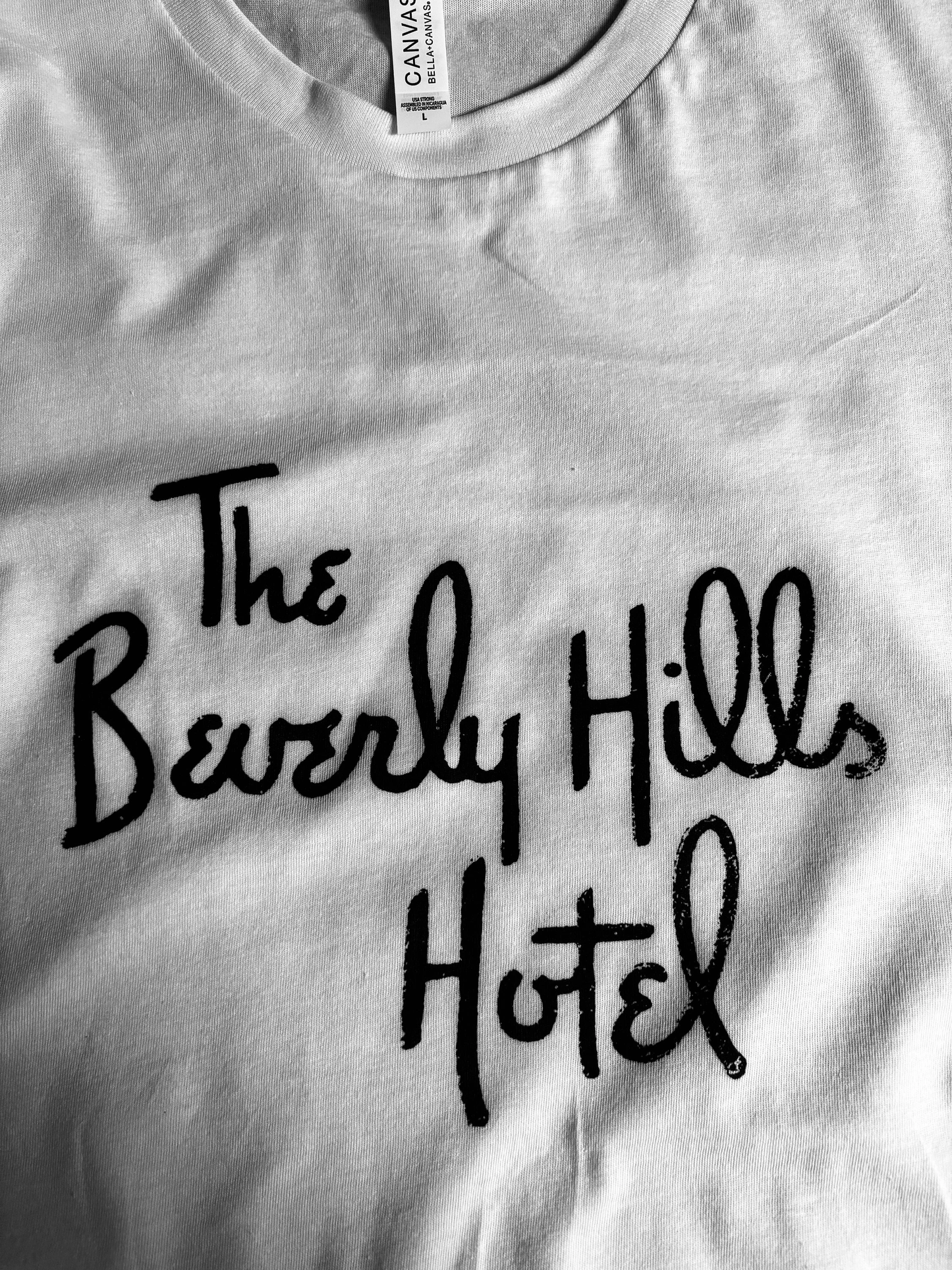 Beverly Hills Vintage style Classic Distressed Lettering T Shirt